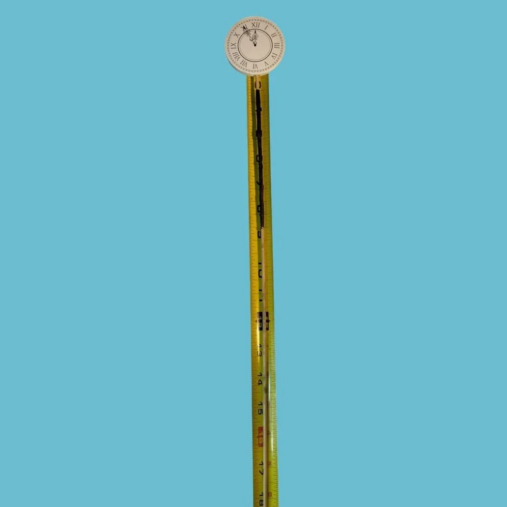 New Years Eve Clock Face Floral Stick Roman Numerals Ornate Hands Minight